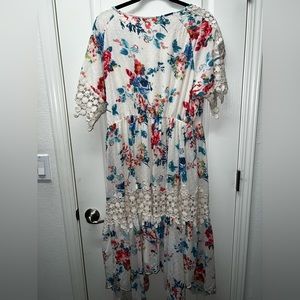 REBA floral and lace midi dress
